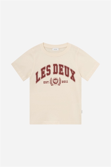 Les Deux University T-Shirt - Light Ivory/Burnt Red